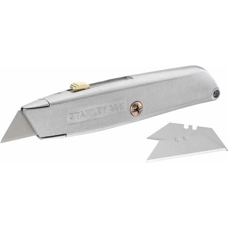 Messer 99E - Ausziehbare Klinge - Gehäuse aus gerilltem Zinklegierung - 5 Positionen - STANLEY, 2-10-099