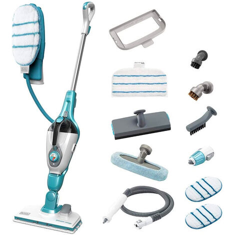 BLACK+DECKER Dampfreiniger 1300W Multifunktion mit Steamitt-Handschuh und 12 Zubehörteilen FSMH1321JSM-QS