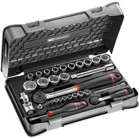 Gemischtes Set aus RatschenschlÃ¼ssel + NÃ¼ssen 1/4" und 1/2" FACOM