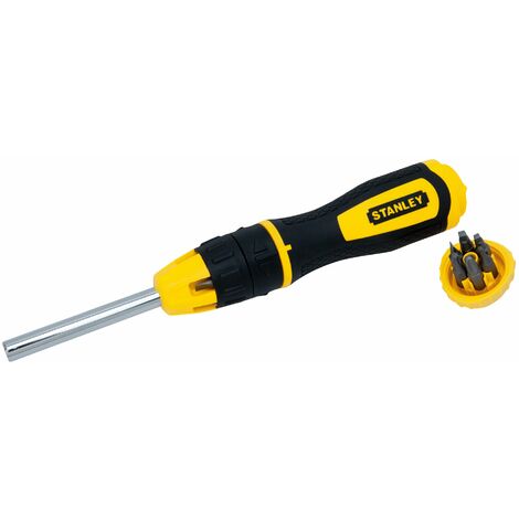 Schraubendreher mit Schnellwechsel-Bithalter – 10 Bits – Standard – Phillips – Torx – Pozi – Sechskant – STANLEY, 0-68-010