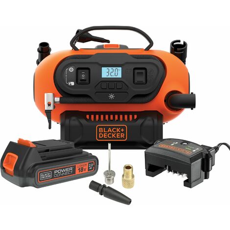 Luftpumpe-Kompressor Kabelgebunden oder Kabellos 18V BLACK+DECKER BDCINF18N-QS 11 BAR/160 PSI Ohne Akku geliefert
