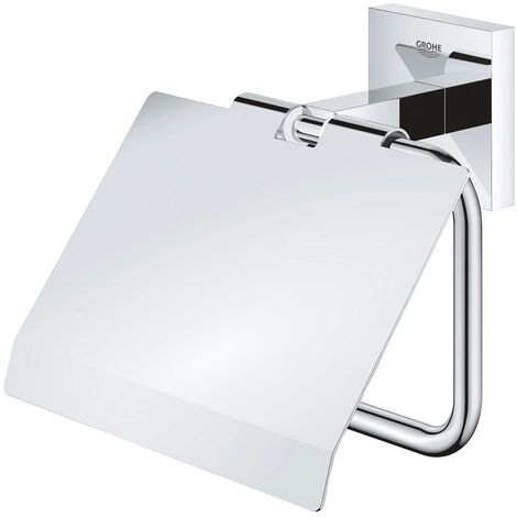 GROHE QuickFix - Start Cube - Wandpapierrollenhalter - Chrom-Optik 41102000 (zum Schrauben oder Kleben)