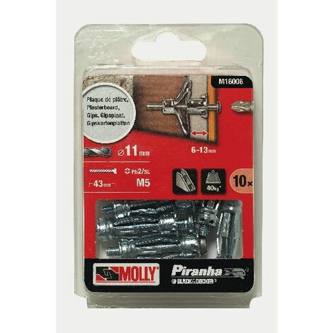 10 Metall-DÃ¼bel mit Spreizfunktion Ã˜ 5 x 36 mm mit M5 Schraube MOLLY - M16006-XJ