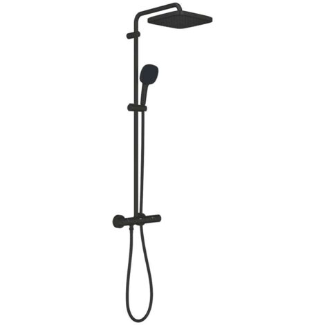 Grohe Vitalio Comfort - Duschset mit Thermostat, 25x25 cm, 2 Strahlarten, schwarz matt 266962431