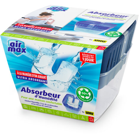 UHU Air max Magnet - Sehr schneller und effektiver Feuchtigkeitsabsorber, ein 450 g Absorber und eine Ultra-absorbierende Magnet-NachfÃ¼llung mit 450 g inklusive
