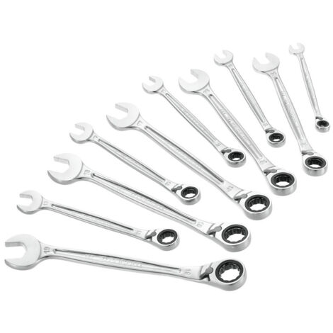 Set di 10 chiavi miste a cricchetto in custodia pocket 8 a 19 mm FACOM 467B.JP10PB