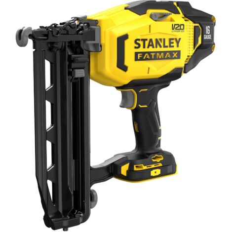 Chiodatrice di finitura da 16 g senza fili STANLEY FATMAX V20 SFMCN616B-XJ Li-Ion 18 V Diametro del chiodo 1,6 mm Senza batteria né caricabatterie