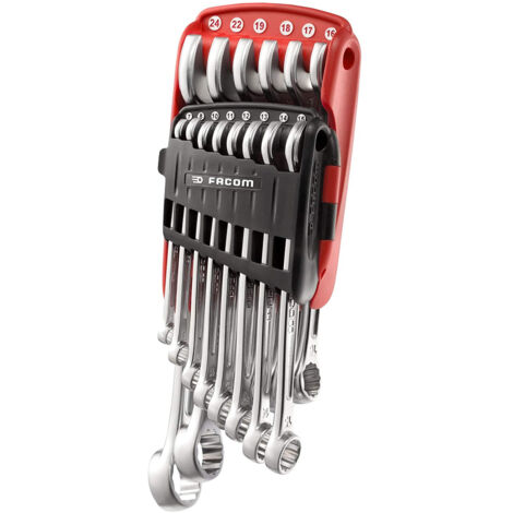 FACOM Set di 14 Chiavi Piane Miste Metriche 7 - 24 mm Con Custodia Portatile - 440.JP14PB