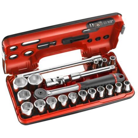 FACOM Set di cricchetto stagno e bussole 1/2" a 6 punti metrici - 21 pezzi