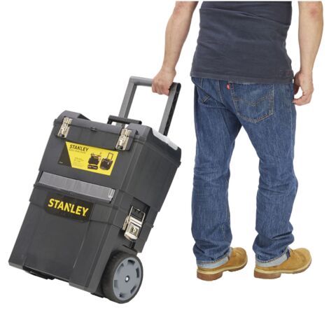 Carrello portautensili 3 in 1 in carbonio - Cassetta portautensili - Magazzino elettrico - Giostra rotante - STANLEY, 1-93-968