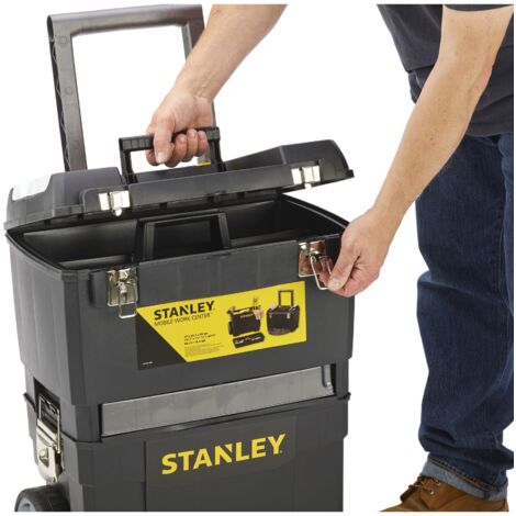 Carrello portautensili 3 in 1 in carbonio - Cassetta portautensili - Magazzino elettrico - Giostra rotante - STANLEY, 1-93-968