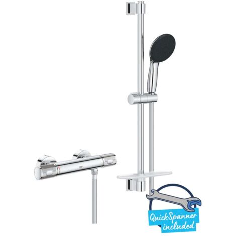 Grohe Precision Feel - Set doccia termostatico, 3 getti, cromo 34791001