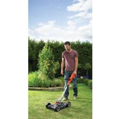 BLACK+DECKER Attrezzature da giardino - Tosaerba multifunzione a batteria 18V, sbraccio 28 cm, 1x batteria 2,0 Ah Li-ion STC1820CM-QW