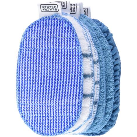 BLACK+DECKER FSHSMPS-XJ Confezione contenente 2 panni in microfibra, 2 panni per la pulizia del bagno, 1 panno ruvido, 1 panno da lucidatura applicabili su accessorio SteaMitt™ (1/3)