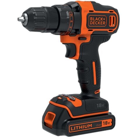 Taladro atornillador de 18V y 2 velocidades en maletín con batería de 1,5Ah y cargador - BLACK+DECKER BDCDD186K-QW