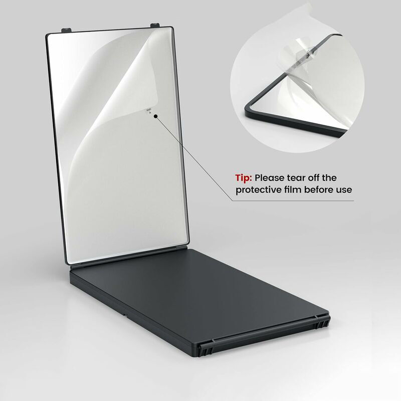 Miroir 3 Faces LED Réglable - Avec Loupe X10 Et Cape - Pour Maquillage, Coiffure Et Rasage