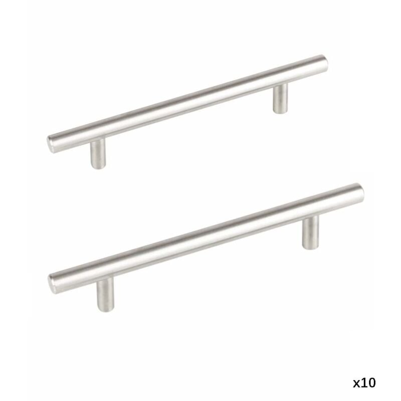 Ensemble complet de 10 poignées de meubles de cuisine, entraxe 160 mm, poignées de meubles de cuisine en acier inoxydable, poignées d'armoire, poignées de porte de cuisine, poignées de meubles de cuis