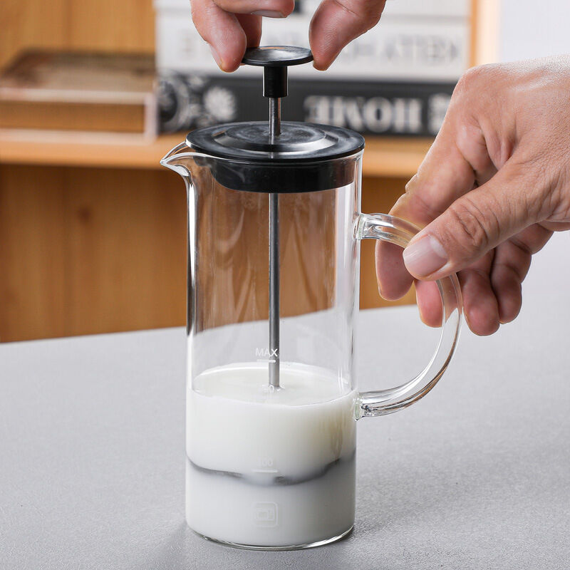 Nova Quirl Fouet à Lait Manuel | Acier Inoxydable | Gobelet 200 Ml | Mousseur Sans Électricité | Pour Café, Crème, Œufs