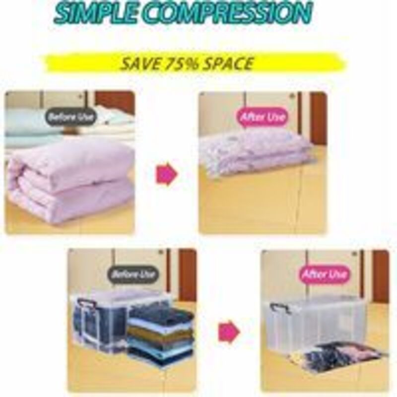 Opaza Sacs De Rangement Sous Vide Extra-Larges 130x100cm - 4 Pack Pour Couettes & Vêtements