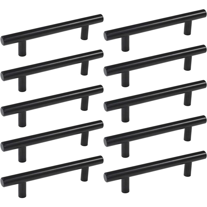 ASelected Lot De 16 Poignée Meuble Cuisine Noir, 80mm Invisible Poignee