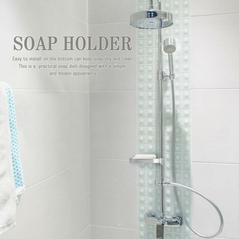 Porte-savon Réglable Pour Barre De Douche - ABS Chromé, Design Pratique Avec Fond Drainant