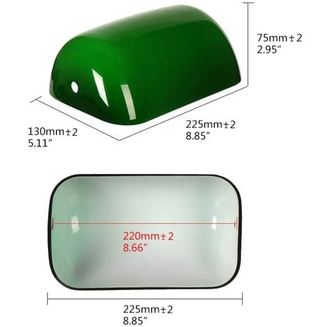 TONCHEAN Abat-jour,Remplacement Glass Bankers Couverture de l'abat-jour pour lampe de bureau (vert)