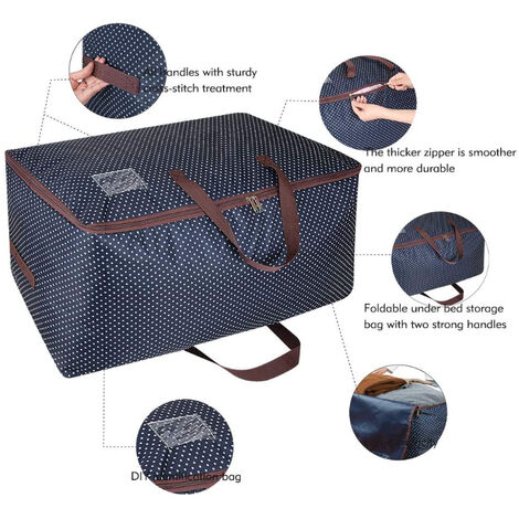 TONCHEAN Autres rangements,Sac à vêtements 100L, sac de rangement surdimensionné épaissi imperméable, sac de voyage - bleu