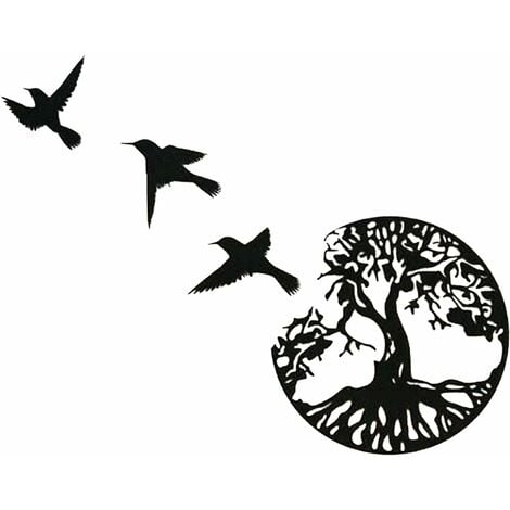 TONCHEAN Autre déco murale,Art Mural en Métal, Art de l'arbre de Vie, Signe de ​Famille Arbre en Métal, Décoration Murale, Décor D'intérieur