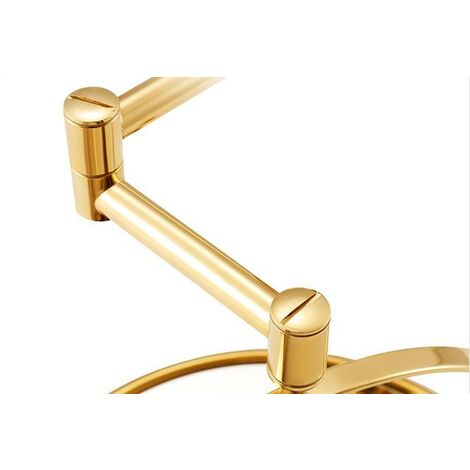 Miroir Cosmétique LED Grossissant 1X/10X - Rotatif 360° Montage Mural Salle Bain 3 Lumières