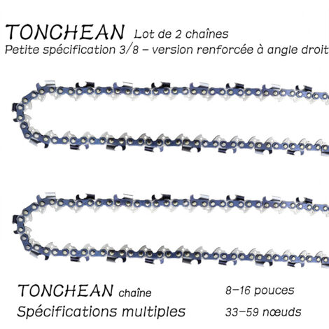 3 Chaînes Tronçonneuse Tallox .325" 1.5mm 76TG - Longueur 50cm - Gouges Complètes - Pack De 3