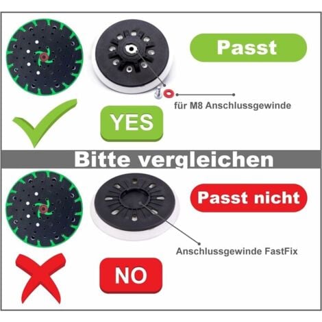 2pc de ponçage aspirant la poussière 150 mm pour Festool Rotex RO,ETS 150,ETS EC 150,WTS 150/7 patin de ponçage pour machine sèche Taiyan Festool LEX150 et au patin de ponçage électrique -TONCHEAN