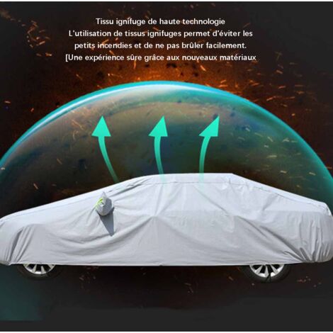 Housse de voiture extérieure 190t housse de protection imperméable à l'eau, compartiment ouvert, doublure en coton respirant, protection UV berline, poussière de neige 4.151.71.5 TONCHEAN