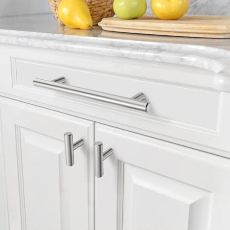 Ensemble complet de 10 poignées de meubles de cuisine, entraxe 160 mm, poignées de meubles de cuisine en acier inoxydable, poignées d'armoire, poignées de porte de cuisine, poignées de meubles de cuis