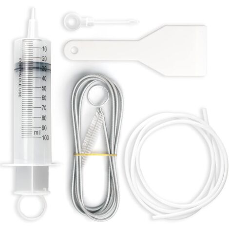 Kit De Nettoyage Pour Réfrigérateur – 5 Outils (seringue, Tube PVC 1,55 M, Grattoir, Brosse) Pour Déboucher Et Dégivrer - 12