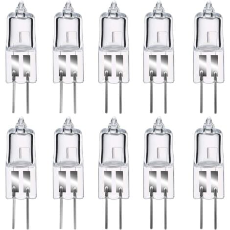 Ampoules Halogènes G4, Lampe de Base à Broche Halogène G4 12V 20W, 2800K Blanc Chaud Gradable G4 Lampe à Capsule Transparente Lot de 10