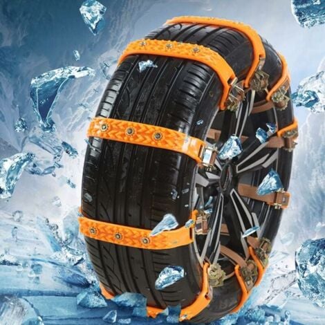 Chaussettes Voiture pour La Neige, Chaussette Neige Voiture Universelles, Chaînes à Neige Auto, Voiture Pneu Ceinture Anti Dérapant Réglables, Accessoire pour Camion SUV Sécurité Hiver (10Pcs)