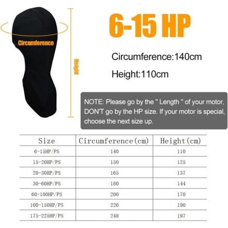 HOUSSE MOTEUR HORS-BORD étanche Ventilée Hors-bord Moteur Bateau 2-5 HP