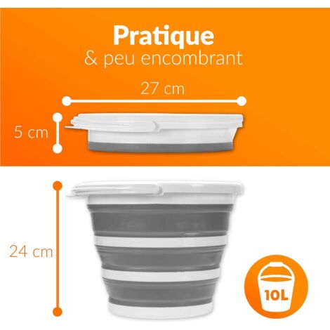 Seau Pliable 10 Litres Bleu - Pour Camping, Camping-car, T5 T6 - Neuf Avec Sac