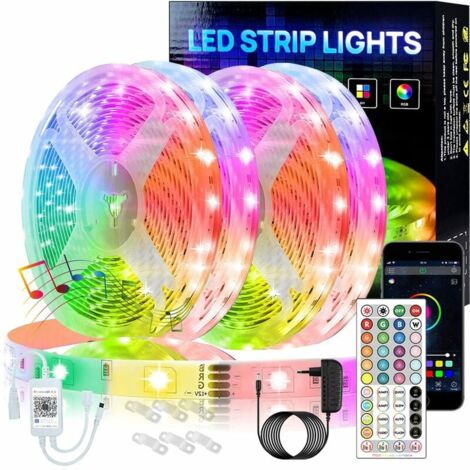 LEMROE Ruban LED 20M,360 LED Ruban Intelligent led chambre 5050 RGB SMD Multicolore Décorative