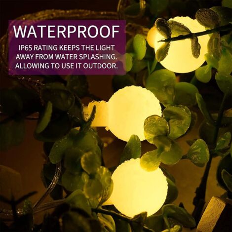 Guirlande Lumineuse Extérieur 20m 200LED - Blanc Chaud, 8 Modes, Télécommande, IP44 - Pour Noël, Jardin