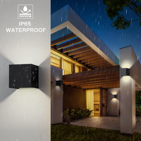 Applique murale LED 12 W moderne 3000 K réglable avec angle de faisceau, étanche IP65, montage en aluminium, applique murale LED pour couloir, salon, chambre à coucher, jardin (Blanc froid faisceau )