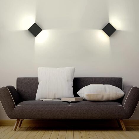 Applique murale LED 12 W moderne 3000 K réglable avec angle de faisceau, étanche IP65, montage en aluminium, applique murale LED pour couloir, salon, chambre à coucher, jardin (Blanc froid faisceau )