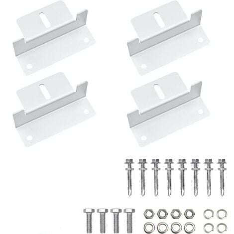 Support et fixation de panneau solaire,4 Pièces Panneaux Solaires en Z Supports pour Montage Panneau Solaire, Support Z avec écrous et Vis pour Camping-car