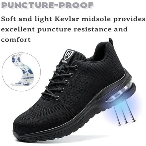 Chaussures de Sécurité Hommes Femmes Legere Confortable Antidérapant Basket securite，40