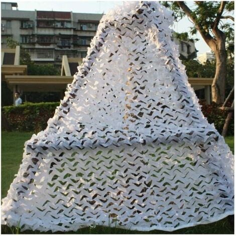 Filet de Protection Solaire pour Jardin, Filet de Camouflage Filet d'ombrage Auvent du Soleil de Bâche de Tente D'isolation pour la Serre Cachée Jardin, Couche Double, Blanc, 3x5m