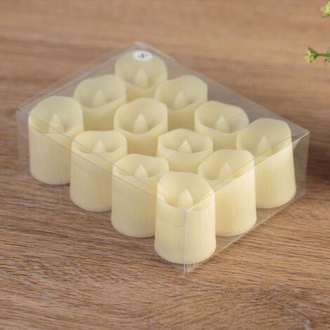 Bougies LED à flamme vacillante, alimentées par piles, réalistes et non parfumées, pour les fêtes de mariage, les anniversaires, Halloween, Noël