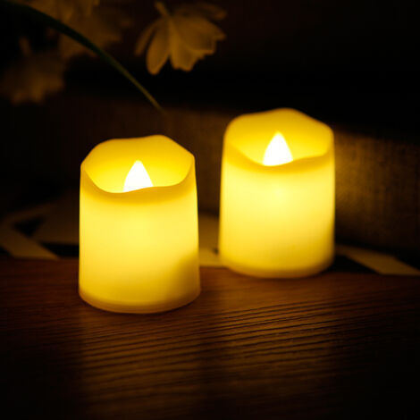 Bougies LED à flamme vacillante, alimentées par piles, réalistes et non parfumées, pour les fêtes de mariage, les anniversaires, Halloween, Noël
