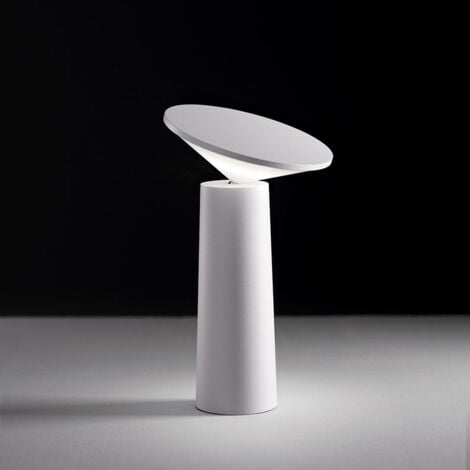 LED Lampe de Table Sans Fil, USB Lampe de Bureau Rechargeable, Lampe de Chevet Tactile Dimmable Sans Câble, 3 Couleurs, Pour Intérieur/Extérieur, Restaurant, Bar, IP54, Blanc