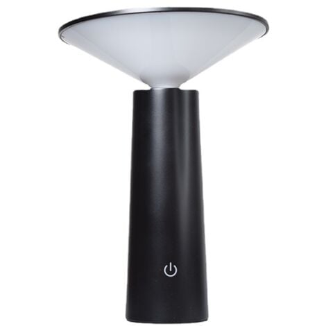 LED Lampe de Table Sans Fil, USB Lampe de Bureau Rechargeable, Lampe de Chevet Tactile Dimmable Sans Câble, 3 Couleurs, Pour Intérieur/Extérieur, Restaurant, Bar, IP54, noir