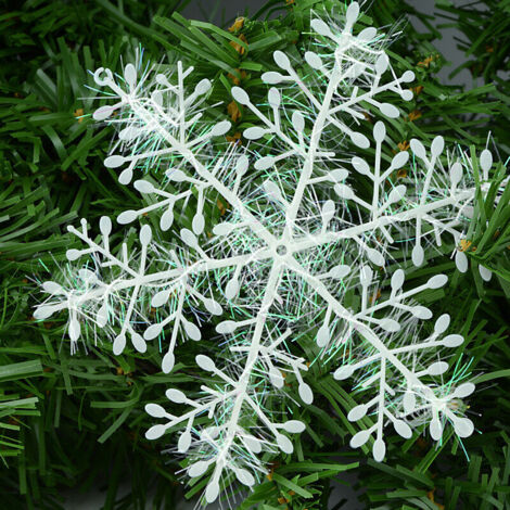 Paquet de 30 autocollants de fenêtre flocon de neige blanc de noël de 15cm pour la décoration de fête de noël à la maison